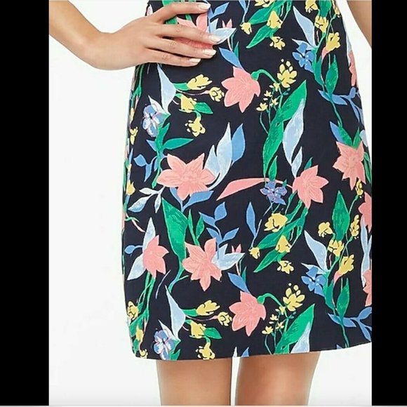 NEW- J Crew Factory- Floral SquareNeck Dress- 0 - Picture 5 of 5